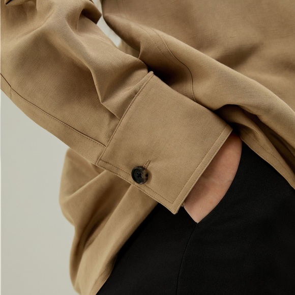 lilysilk women Oversized Silk-Linen Blend Shirt sz s - Picture 11 of 11